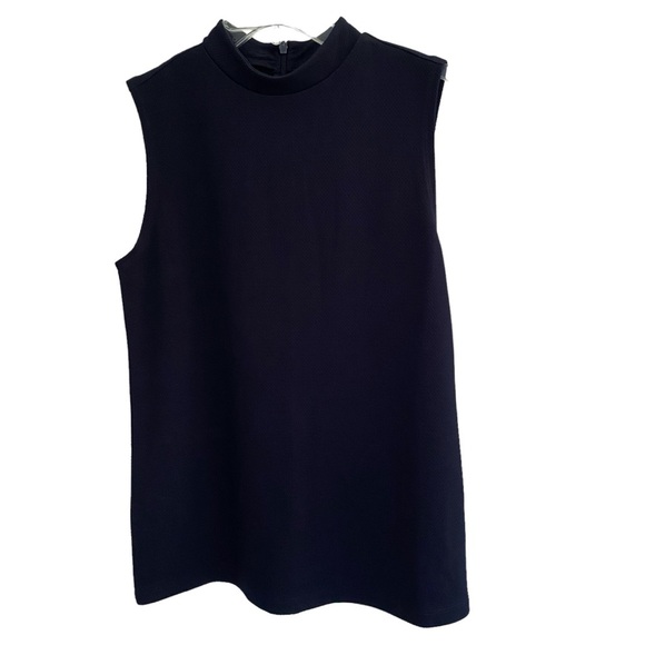 CHICO'S Traveler's Knit Dark Navy Blue Mock Turtle Sleeveless NWT Size 0 - Picture 2 of 6